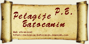 Pelagije Batoćanin vizit kartica